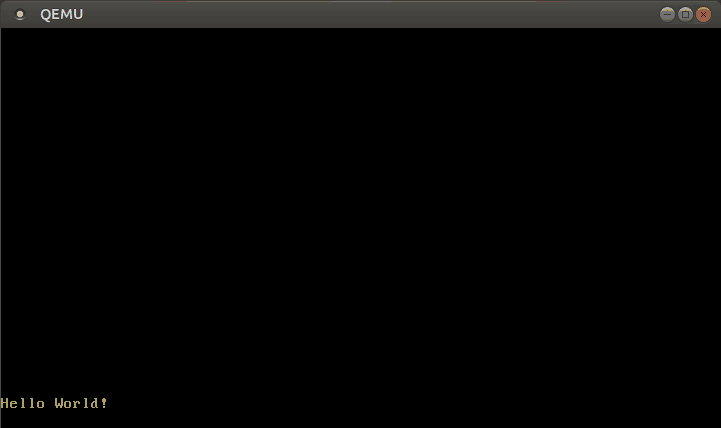 Typing “Hello World” in QEMU